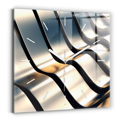 Wanduhr modern quadratisch Silbernes Muster