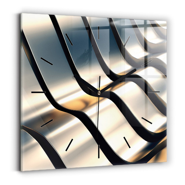 Wanduhr modern quadratisch Silbernes Muster