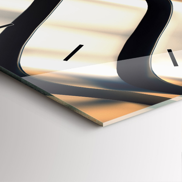 Wanduhr modern quadratisch Silbernes Muster