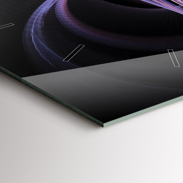 Wanduhr quadratisch Violette Abstraktion