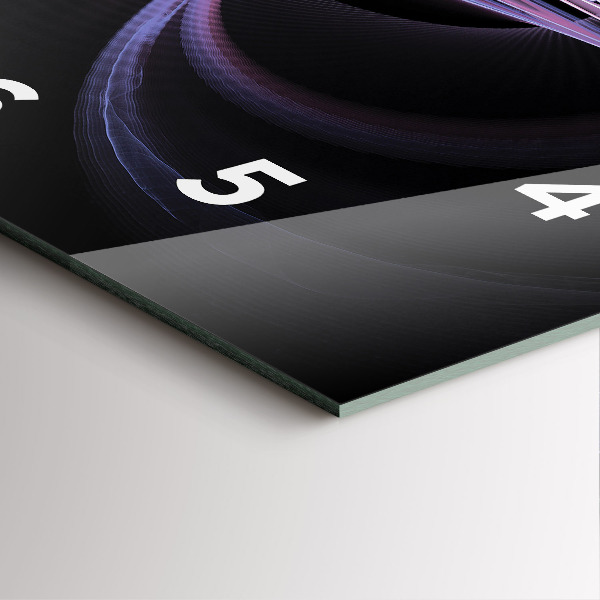 Wanduhr quadratisch Violette Abstraktion