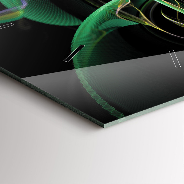 Wanduhr modern quadratisch Grüne Abstraktion