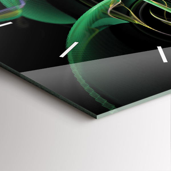 Wanduhr modern quadratisch Grüne Abstraktion