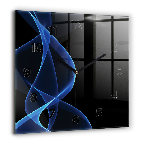 Wanduhr quadratisch mit motiv Blaue Linien