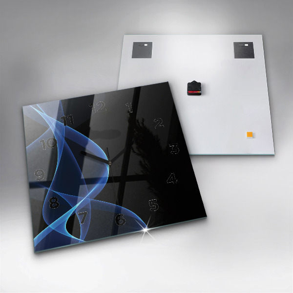 Wanduhr quadratisch mit motiv Blaue Linien