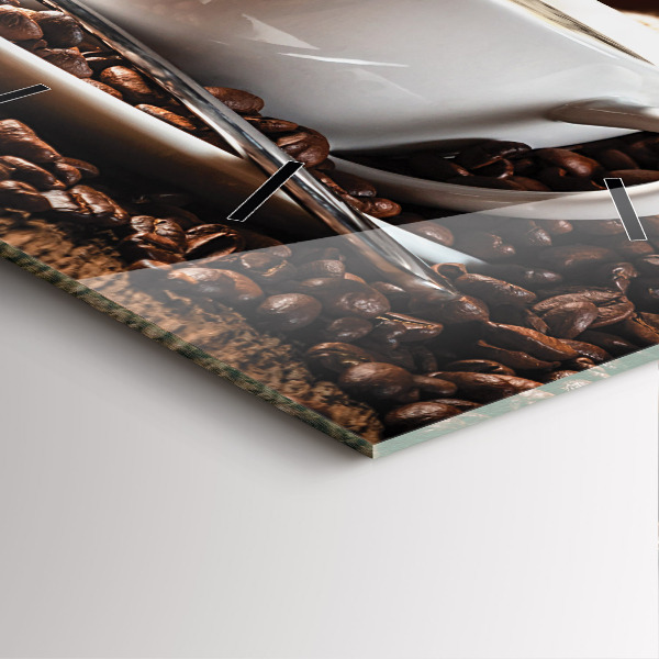 Wanduhr modern quadratisch Kaffeetasse