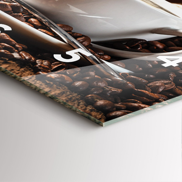 Wanduhr modern quadratisch Kaffeetasse