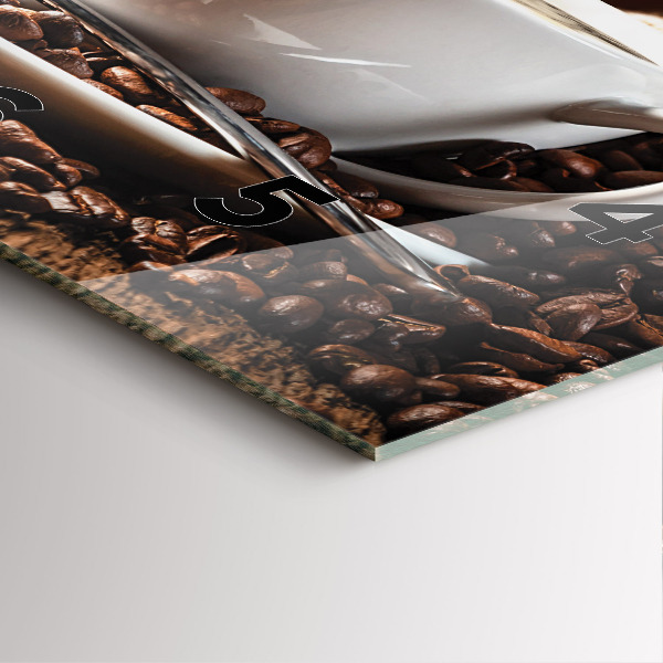 Wanduhr modern quadratisch Kaffeetasse