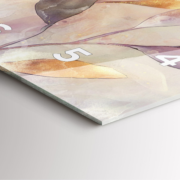 Wanduhr quadratisch Abstrakte Boho-Blätter