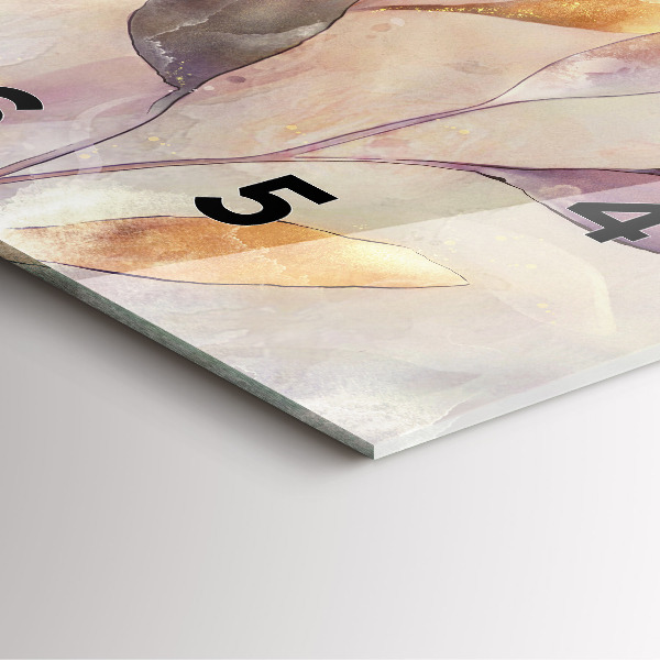 Wanduhr quadratisch Abstrakte Boho-Blätter