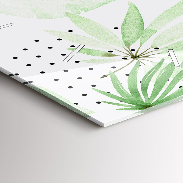 Wanduhr quadratisch Grüne Blätter