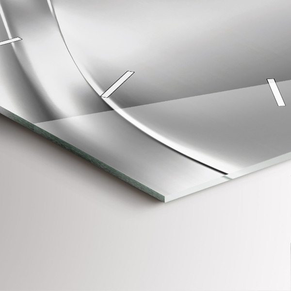 Wanduhr modern quadratisch Silberne Abstraktion