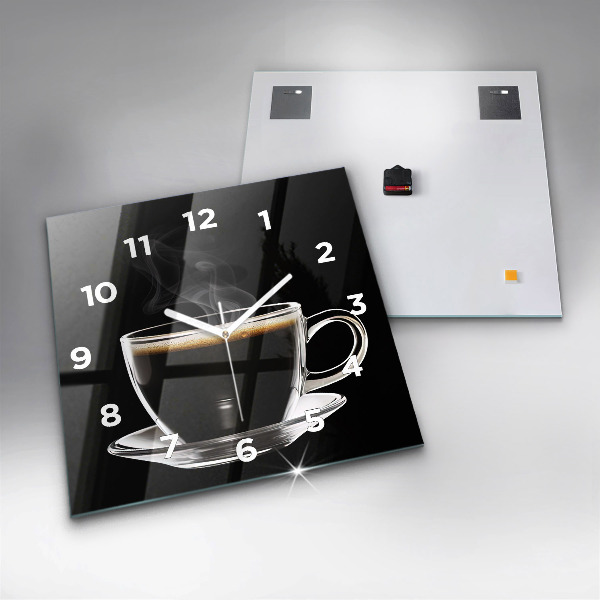 Wanduhr quadratisch mit motiv Schwarzer Kaffee