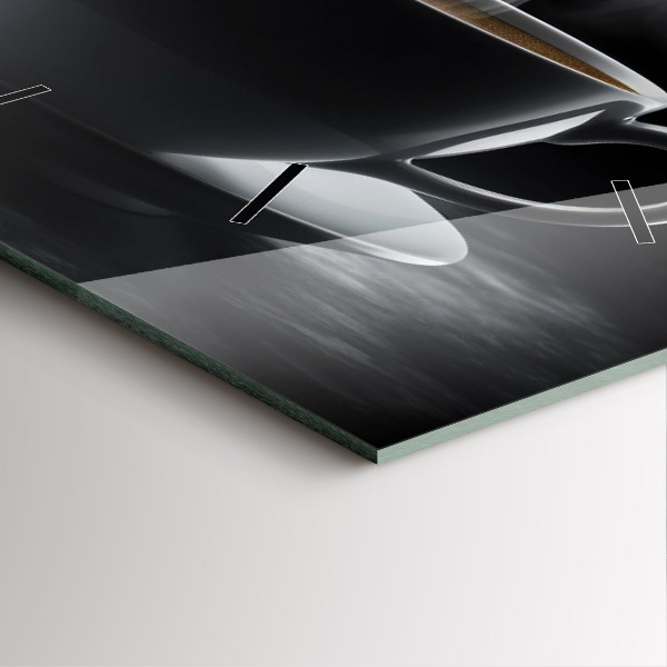 Wanduhr quadratisch Tasse mit schwarzem Kaffee