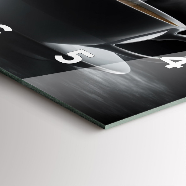 Wanduhr quadratisch Tasse mit schwarzem Kaffee