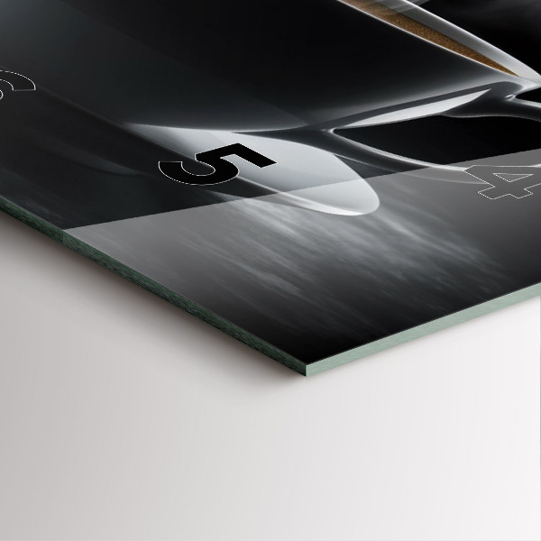 Wanduhr quadratisch Tasse mit schwarzem Kaffee