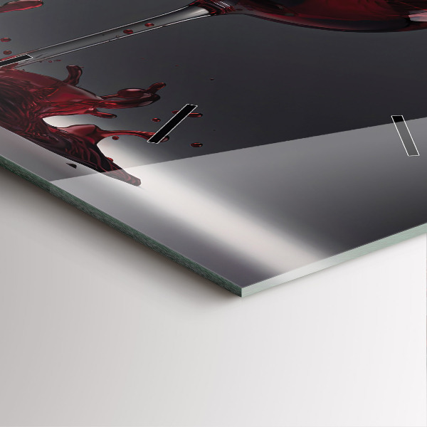 Wanduhr modern quadratisch Glas Rotwein