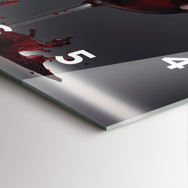 Wanduhr modern quadratisch Glas Rotwein