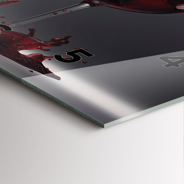 Wanduhr modern quadratisch Glas Rotwein