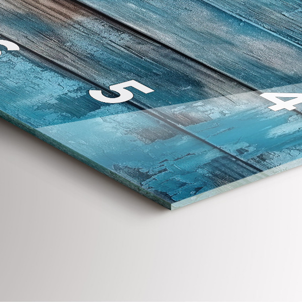 Wanduhr quadratisch Blaue Bretter