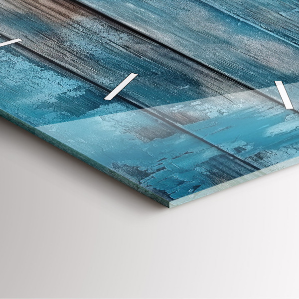 Wanduhr quadratisch Blaue Bretter