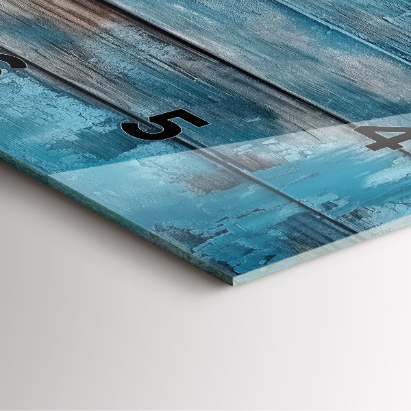 Wanduhr quadratisch Blaue Bretter