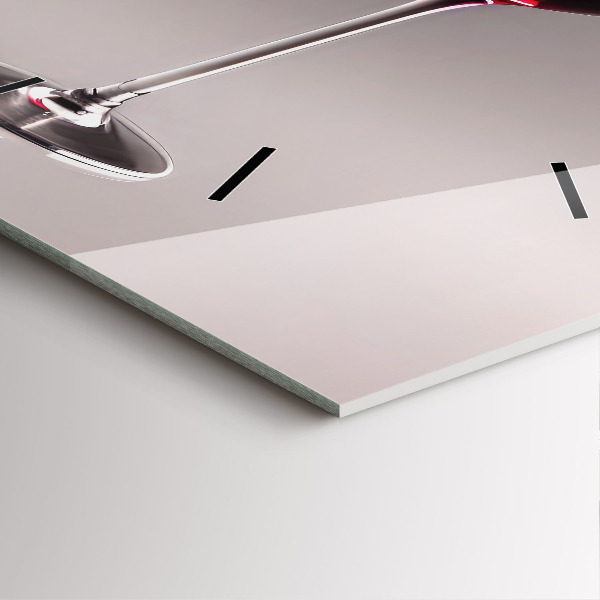 Wanduhr quadratisch mit motiv Lampe mit Rotwein