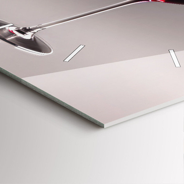 Wanduhr quadratisch mit motiv Lampe mit Rotwein