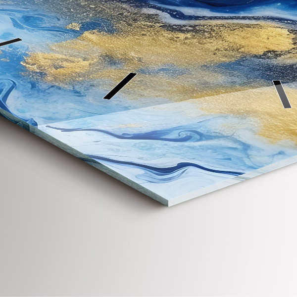 Wanduhr quadratisch mit motiv Blaue Murmel