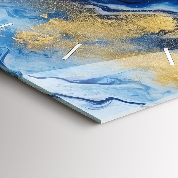 Wanduhr quadratisch mit motiv Blaue Murmel