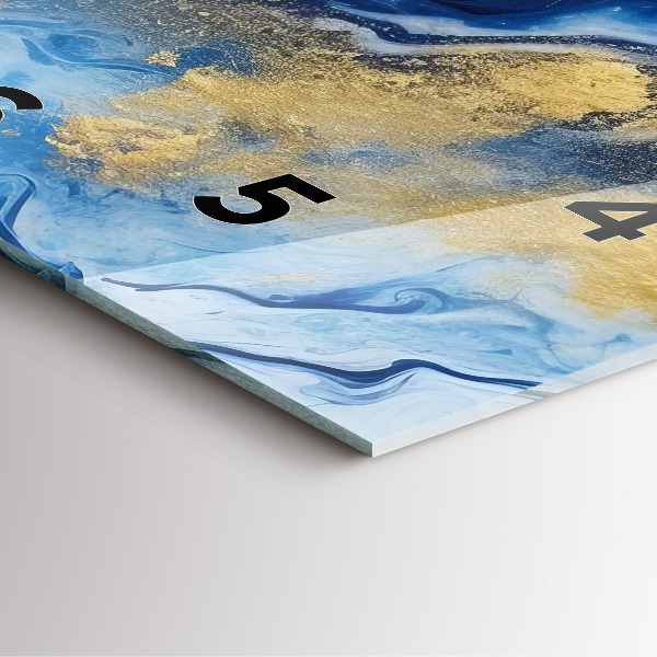 Wanduhr quadratisch mit motiv Blaue Murmel