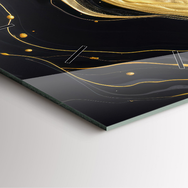 Wanduhr quadratisch Goldener Marmor