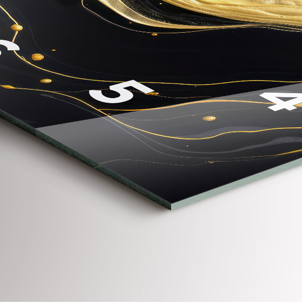 Wanduhr quadratisch Goldener Marmor