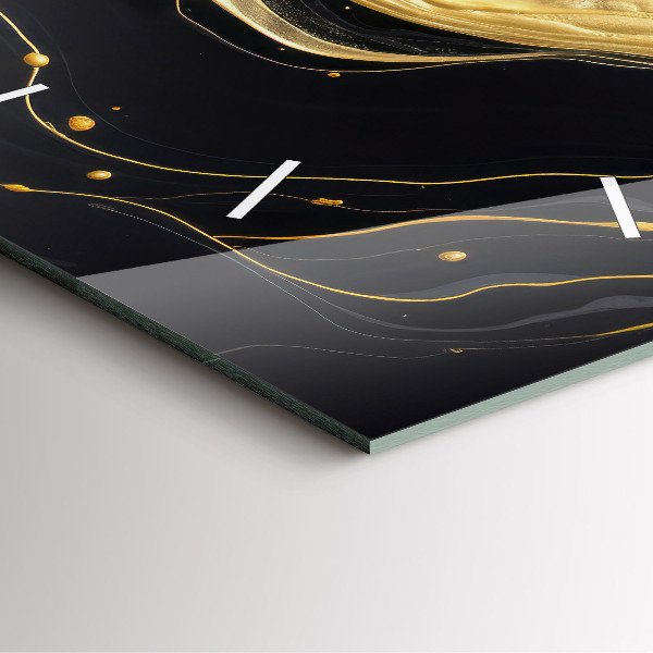 Wanduhr quadratisch Goldener Marmor