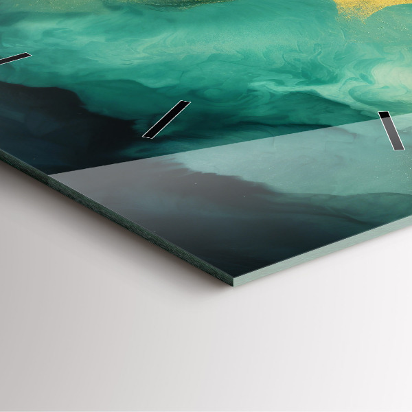 Wanduhr quadratisch mit motiv Grüner Marmor