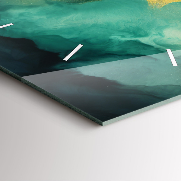 Wanduhr quadratisch mit motiv Grüner Marmor