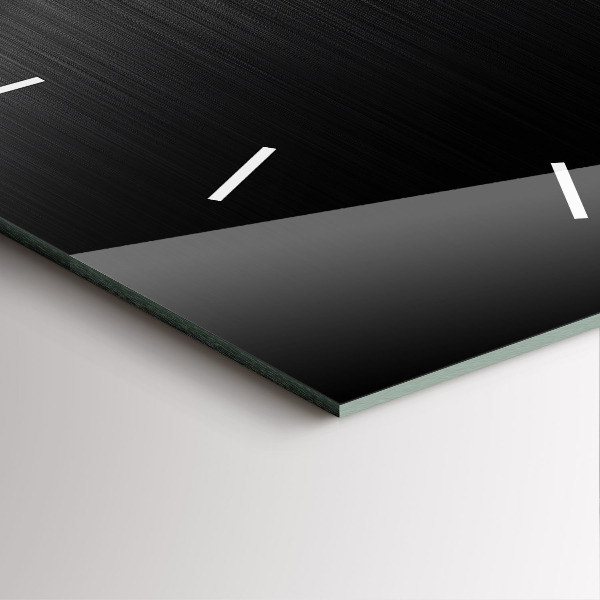 Wanduhr modern quadratisch Schwarze und silberne Linien