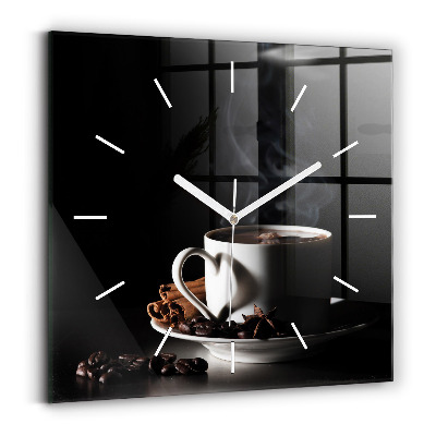 Wanduhr quadratisch mit motiv Kaffeetasse