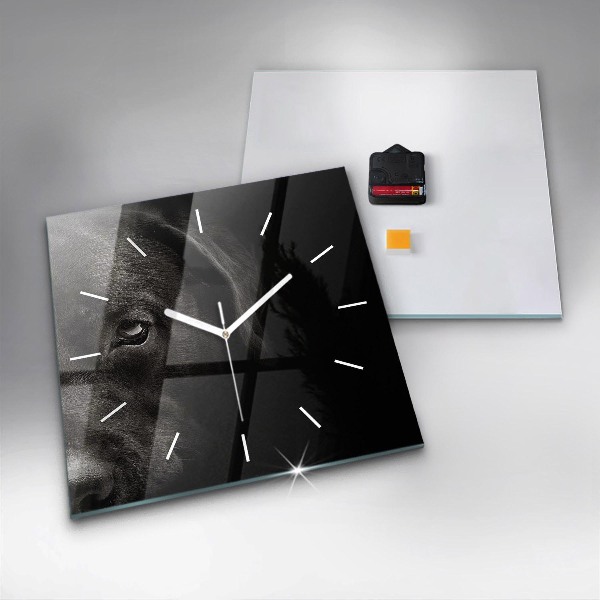 Wanduhr modern quadratisch Hund und schottische Katze