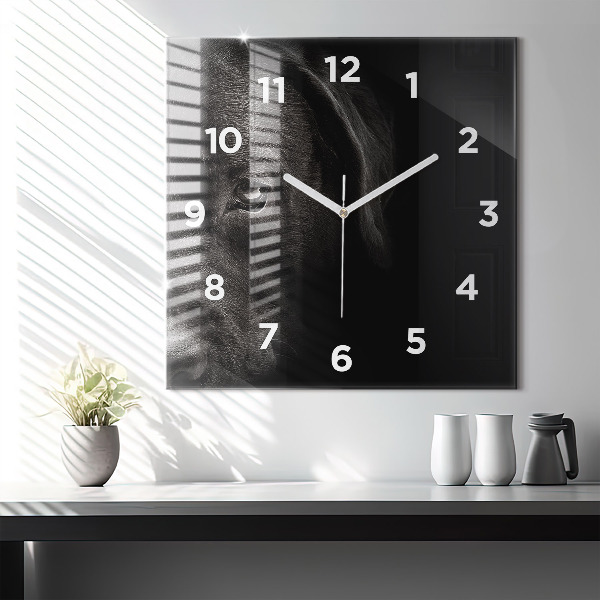 Wanduhr modern quadratisch Hund und schottische Katze