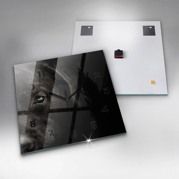 Wanduhr modern quadratisch Hund und schottische Katze