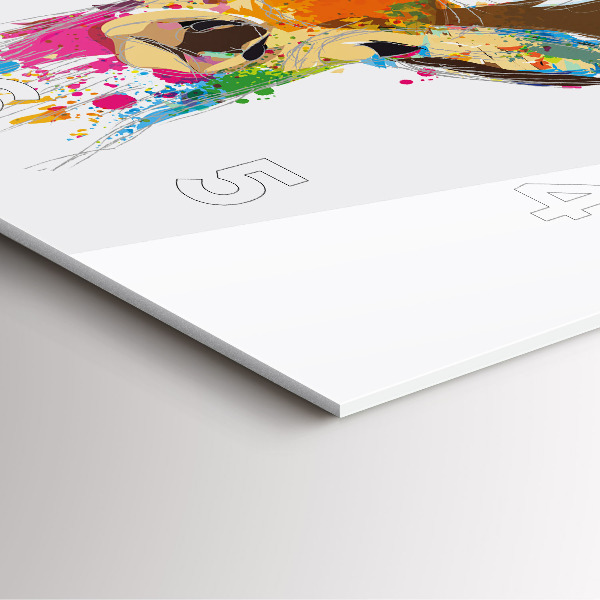 Wanduhr modern quadratisch Farbiger Hirschkopf