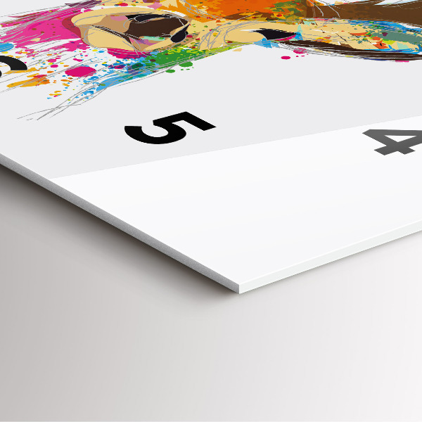 Wanduhr modern quadratisch Farbiger Hirschkopf