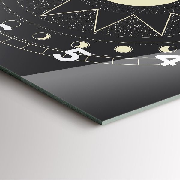 Wanduhr modern quadratisch Die Phasen des Mondes