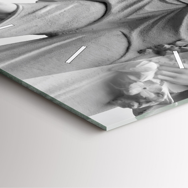 Wanduhr quadratisch mit motiv Skulptur eines Engels mit Flügeln