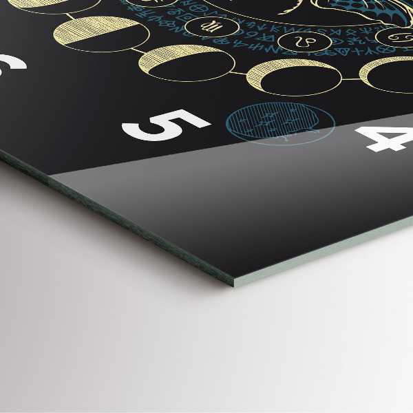 Wanduhr quadratisch Mondphasen und Insekt