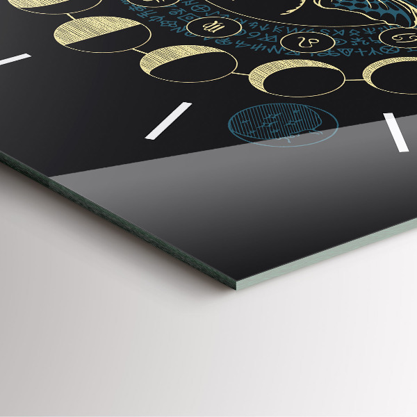 Wanduhr quadratisch Mondphasen und Insekt