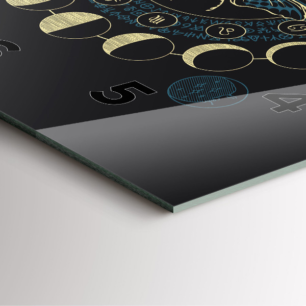 Wanduhr quadratisch Mondphasen und Insekt