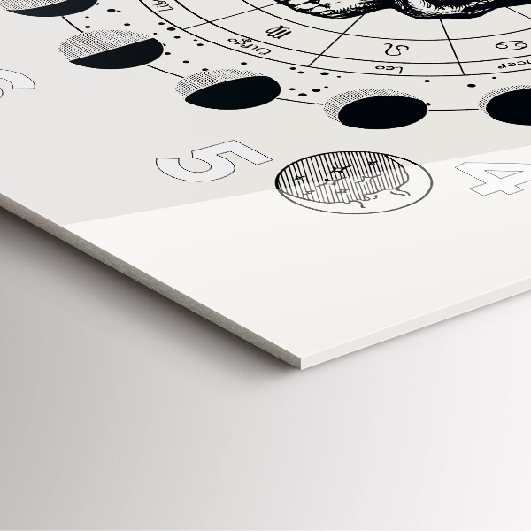 Wanduhr quadratisch Mondphasen