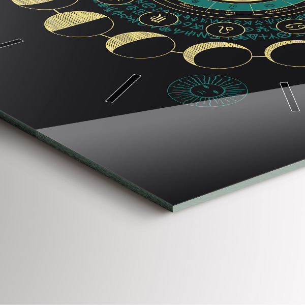 Wanduhr quadratisch mit motiv Mondphasen